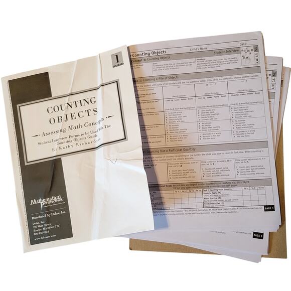 Counting Objects Book 1 Kathy Richardson 45 Student Forms Assessing Math Concept - Picture 9 of 14